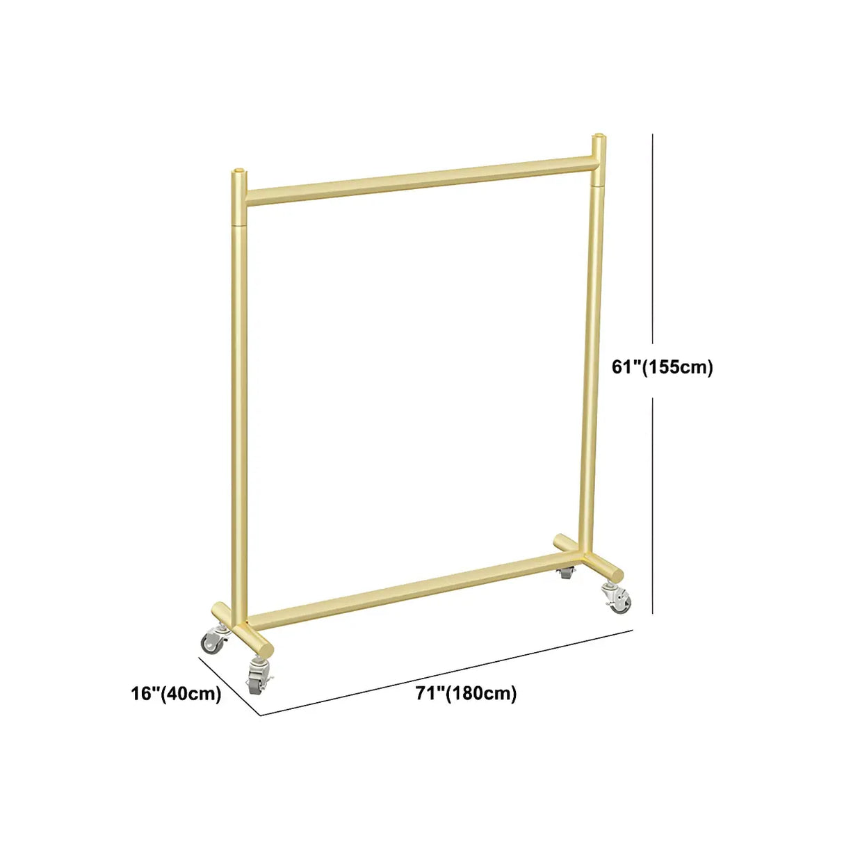 Gold Metal Rolling Coat Rack with Hangers and Casters Image - 19