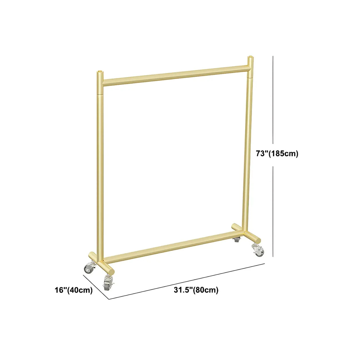 Gold Metal Rolling Coat Rack with Hangers and Casters Image - 25