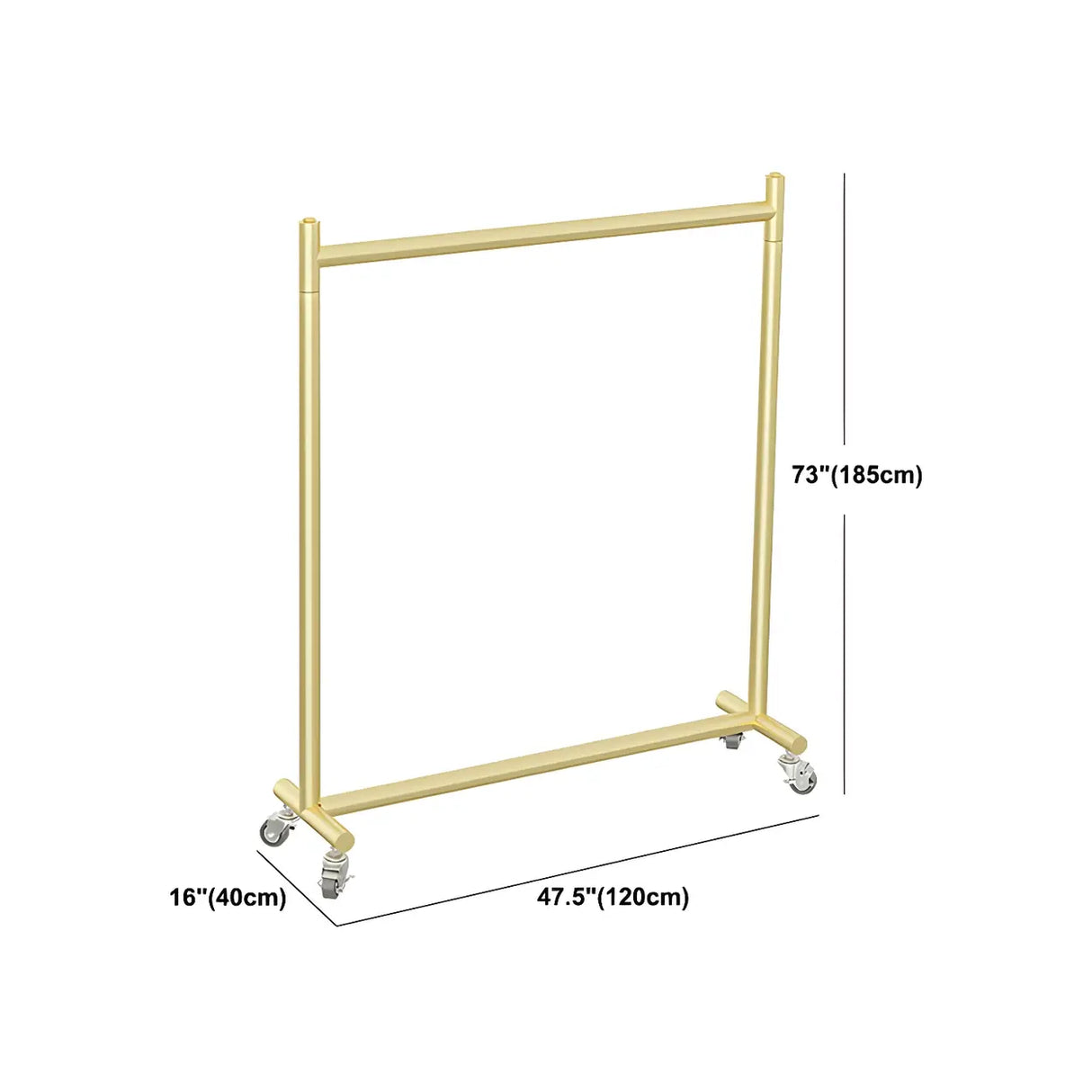 Gold Metal Rolling Coat Rack with Hangers and Casters Image - 27