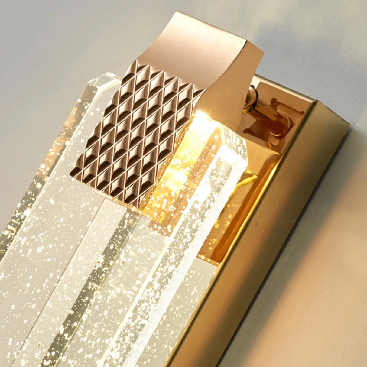 Gold Modern Geometric Crystal Outdoor Wall Lights Image - 18