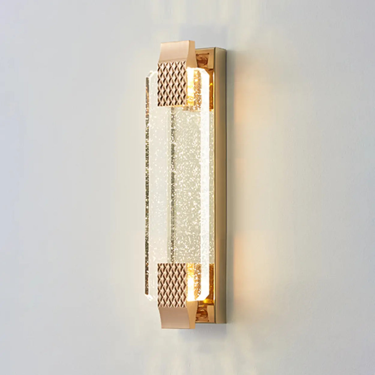 Gold Modern Geometric Crystal Outdoor Wall Lights Image - 2