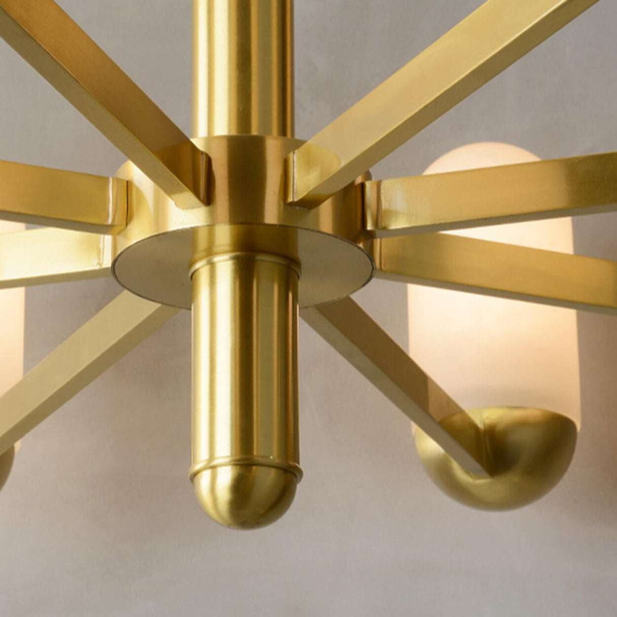 Gold Modern Glass Cylindrical Branching Chandelier Image - 11