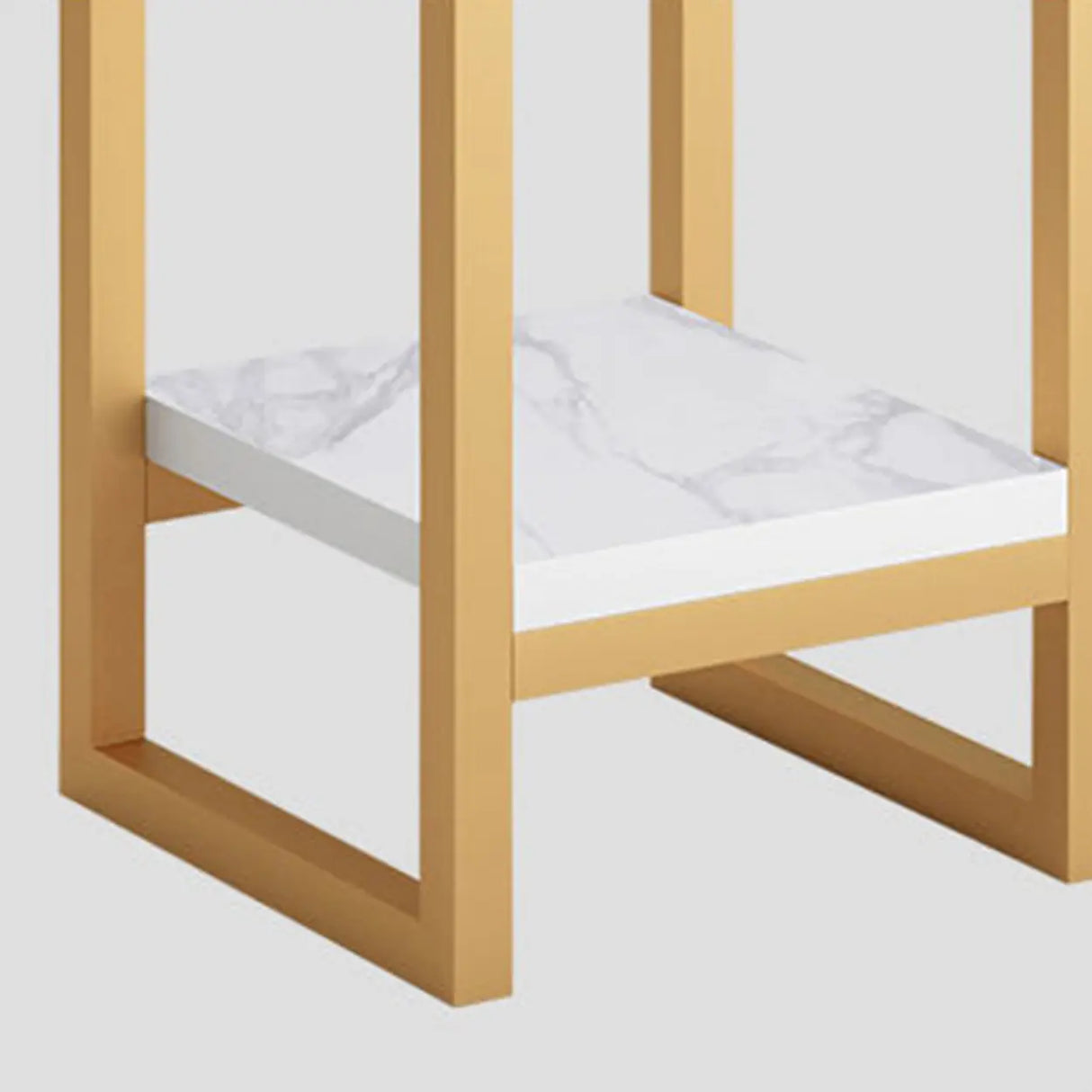 Gold Modern Square Wood 2 Tiers Display Plant Table Image - 19