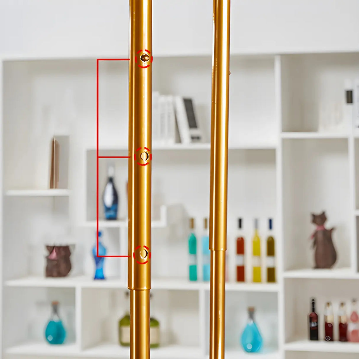 Gold Rectangle Metal Large Wine Rack with Glass Holder Image - 14