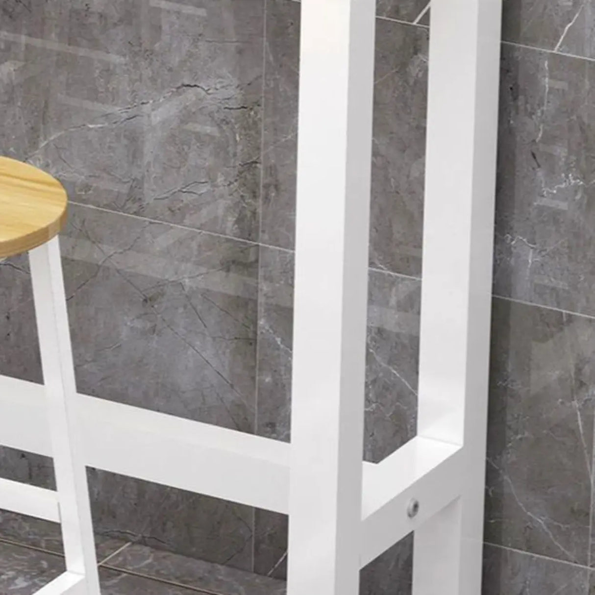 Gold Rectangular Metal Large Bar Table with Leg Rest Image - 7