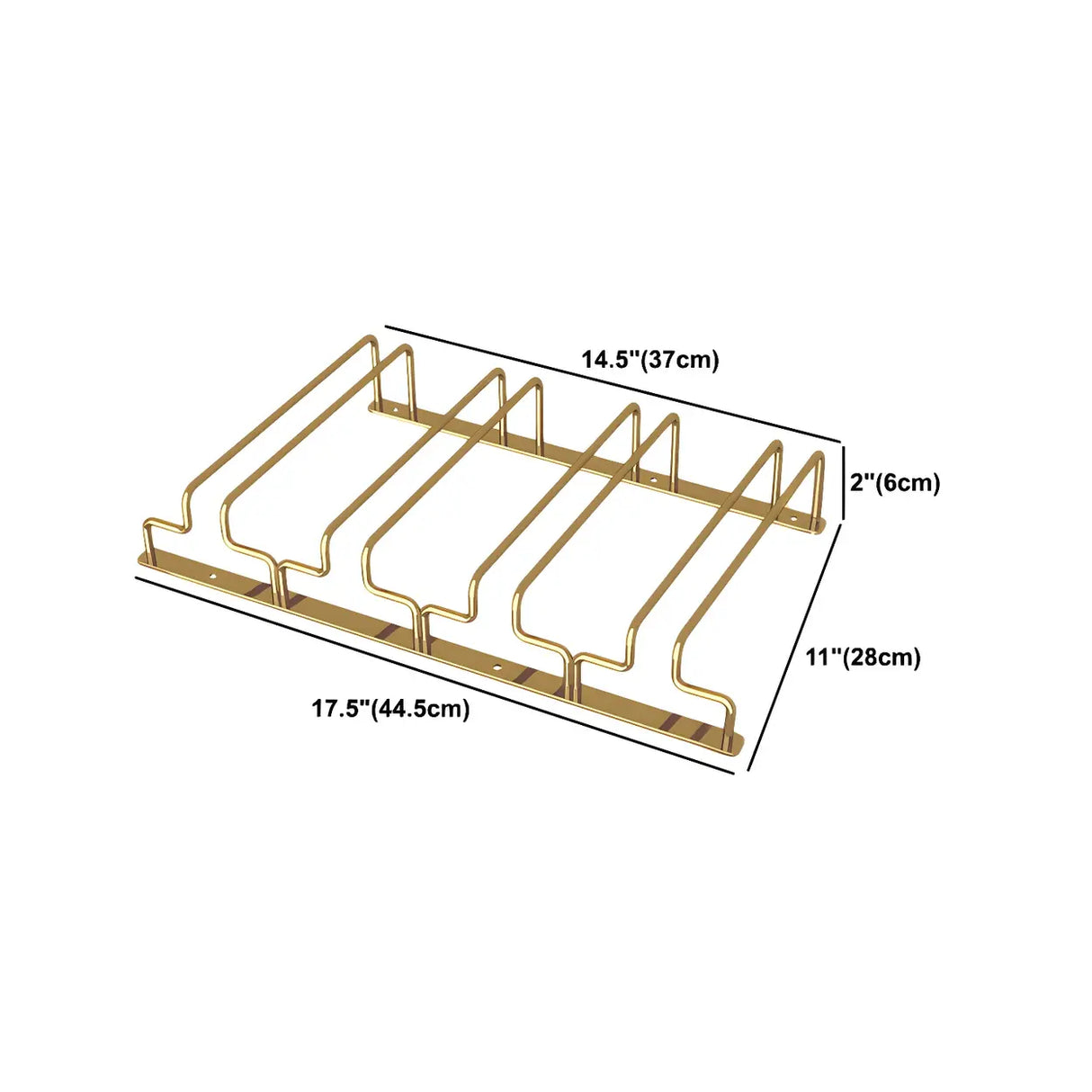 Gold Rectangular Metal Wine Glass Rack Stemware Rack Image - 46