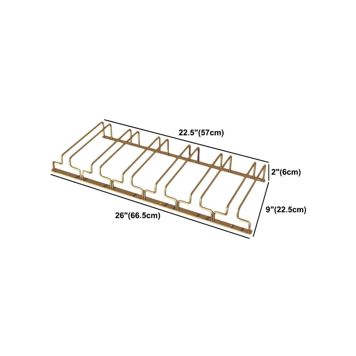 Gold Rectangular Metal Wine Glass Rack Stemware Rack Image - 51