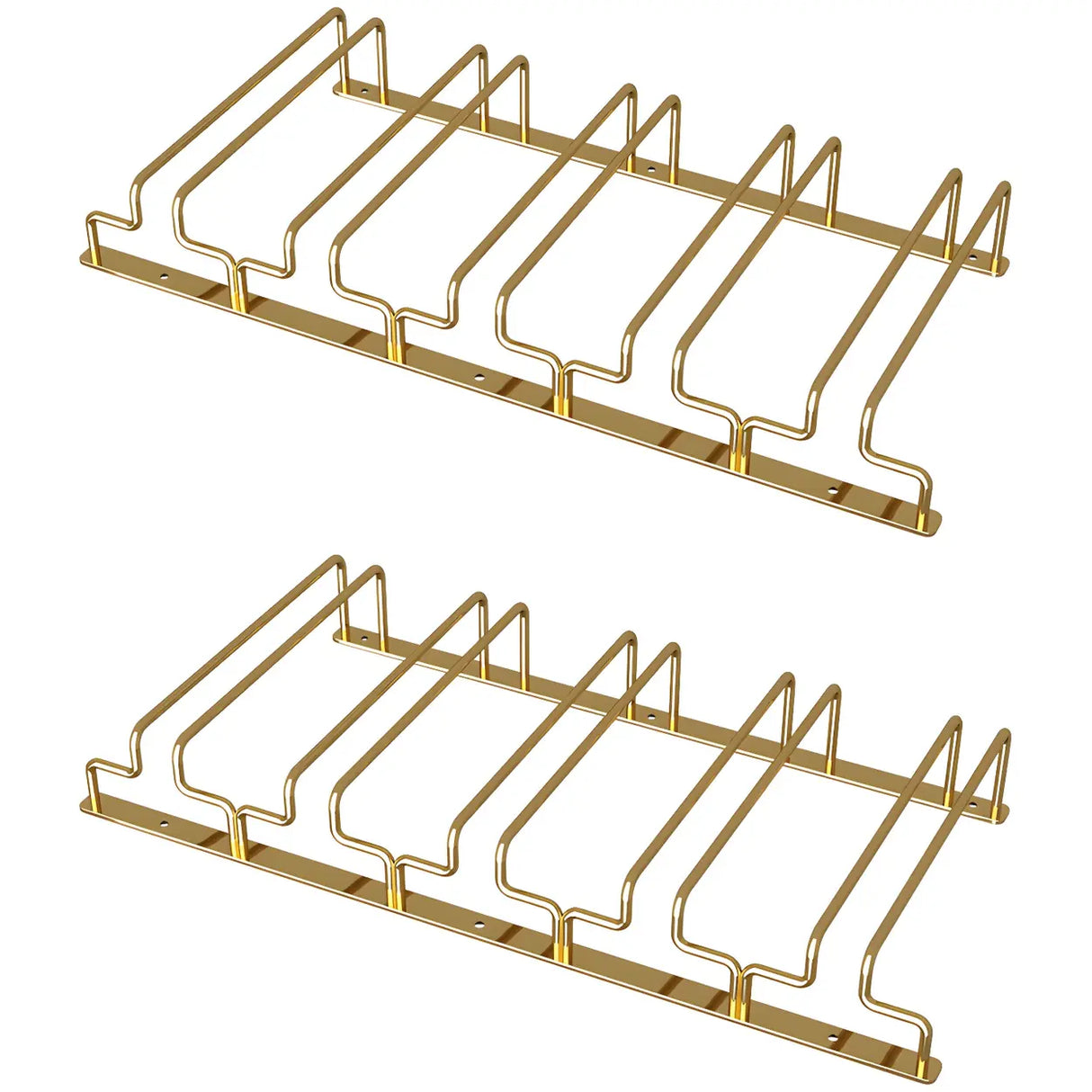 Gold Rectangular Metal Wine Glass Rack Stemware Rack Image - 35