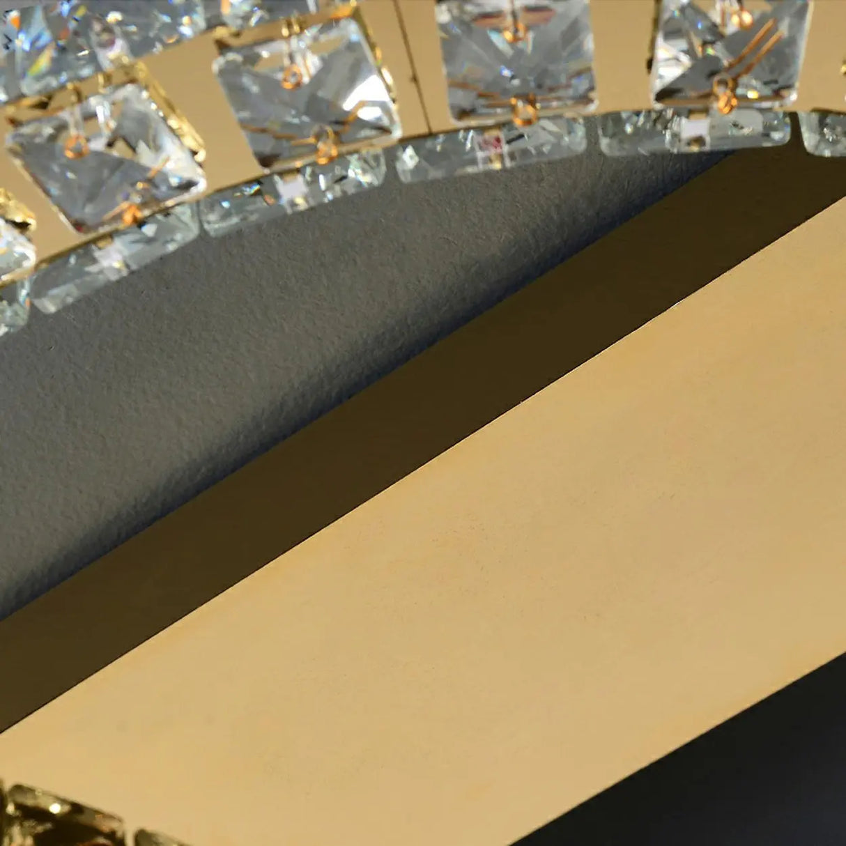 Gold Two Circular Crystal Semi-Flush Mount Ceiling Lamp Image - 17