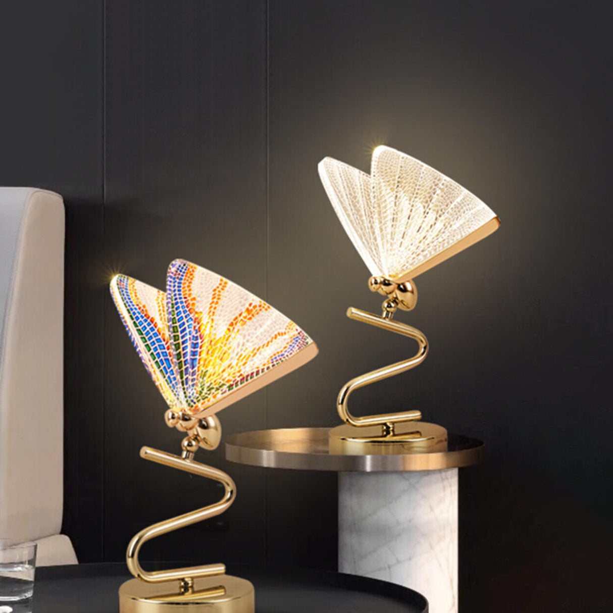 Golden Butterfly Artistic Home Decoration Table Lamp Image - 4