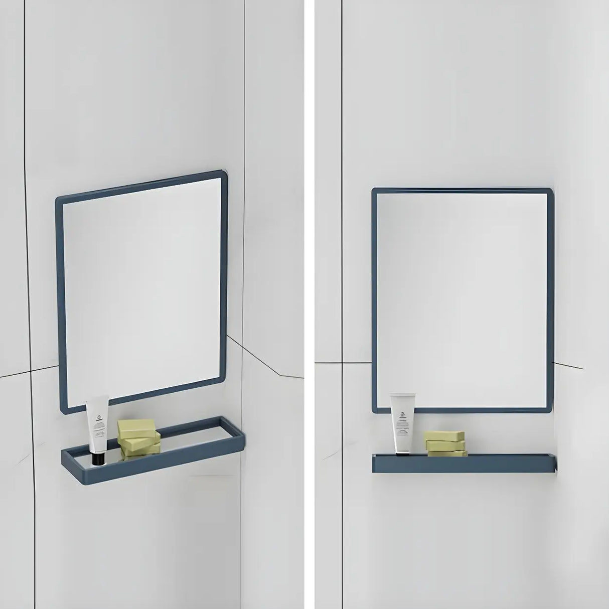 Gorgeous Sink Blue Tone Free-standing Corner Bathroom Vanity Image - 14