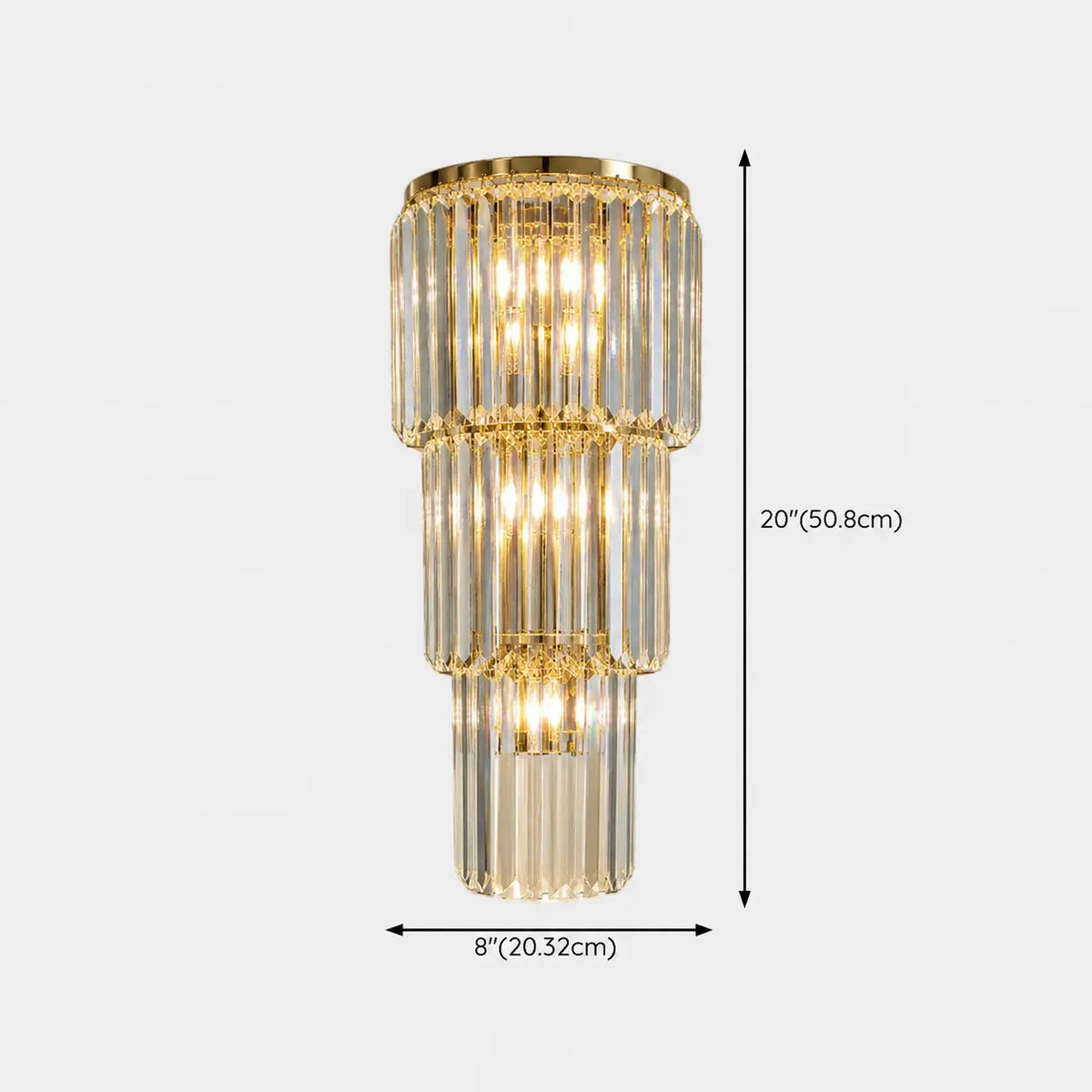 Grand Multi-Tier Design Crystal Gold Wall Sconce Image - 14