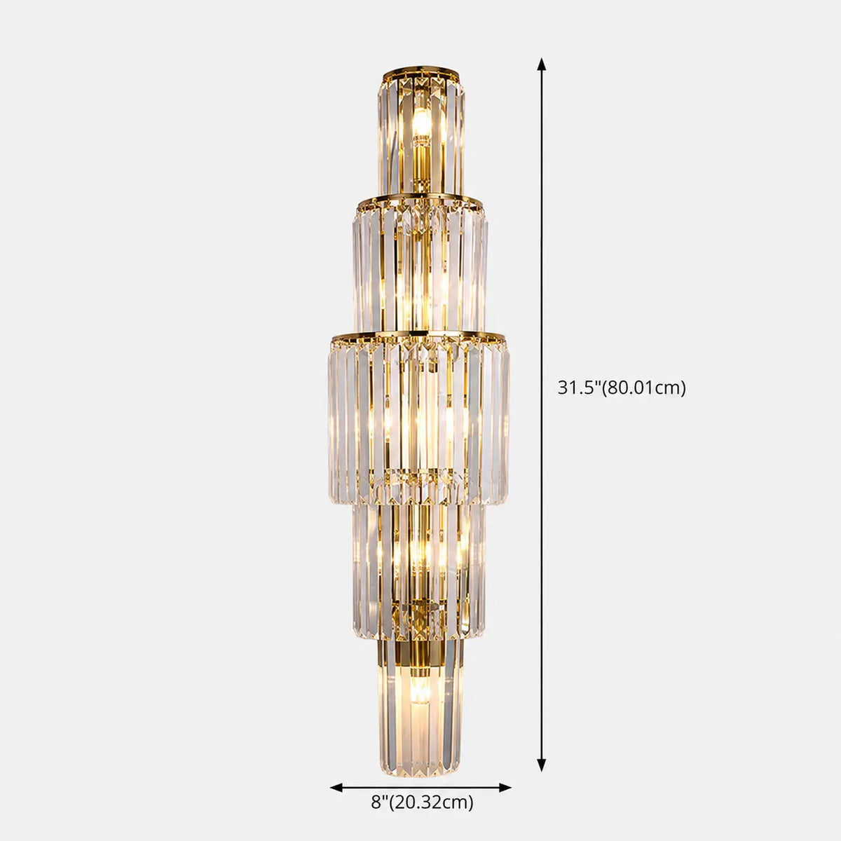 Grand Multi-Tier Design Crystal Gold Wall Sconce Image - 15