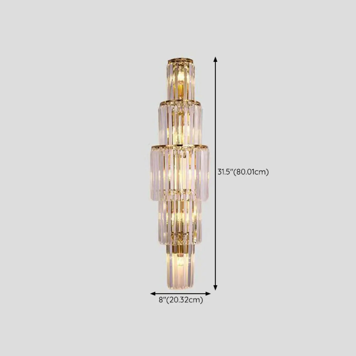 Grand Multi-Tier Design Crystal Gold Wall Sconce Image - 18