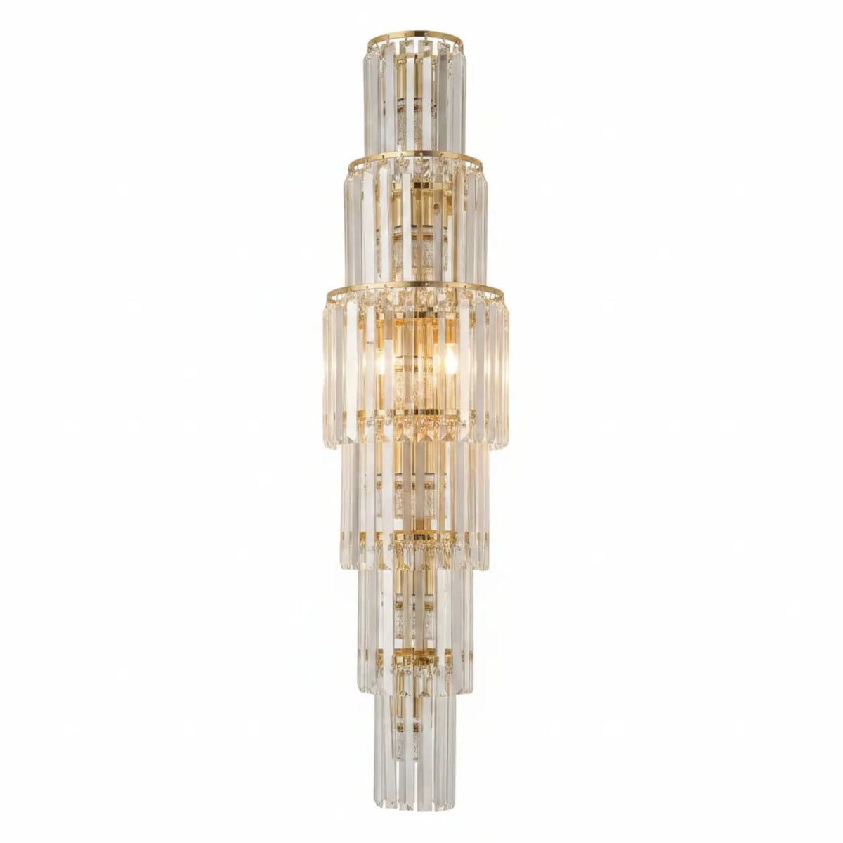 Grand Multi-Tier Design Crystal Gold Wall Sconce Image - 2