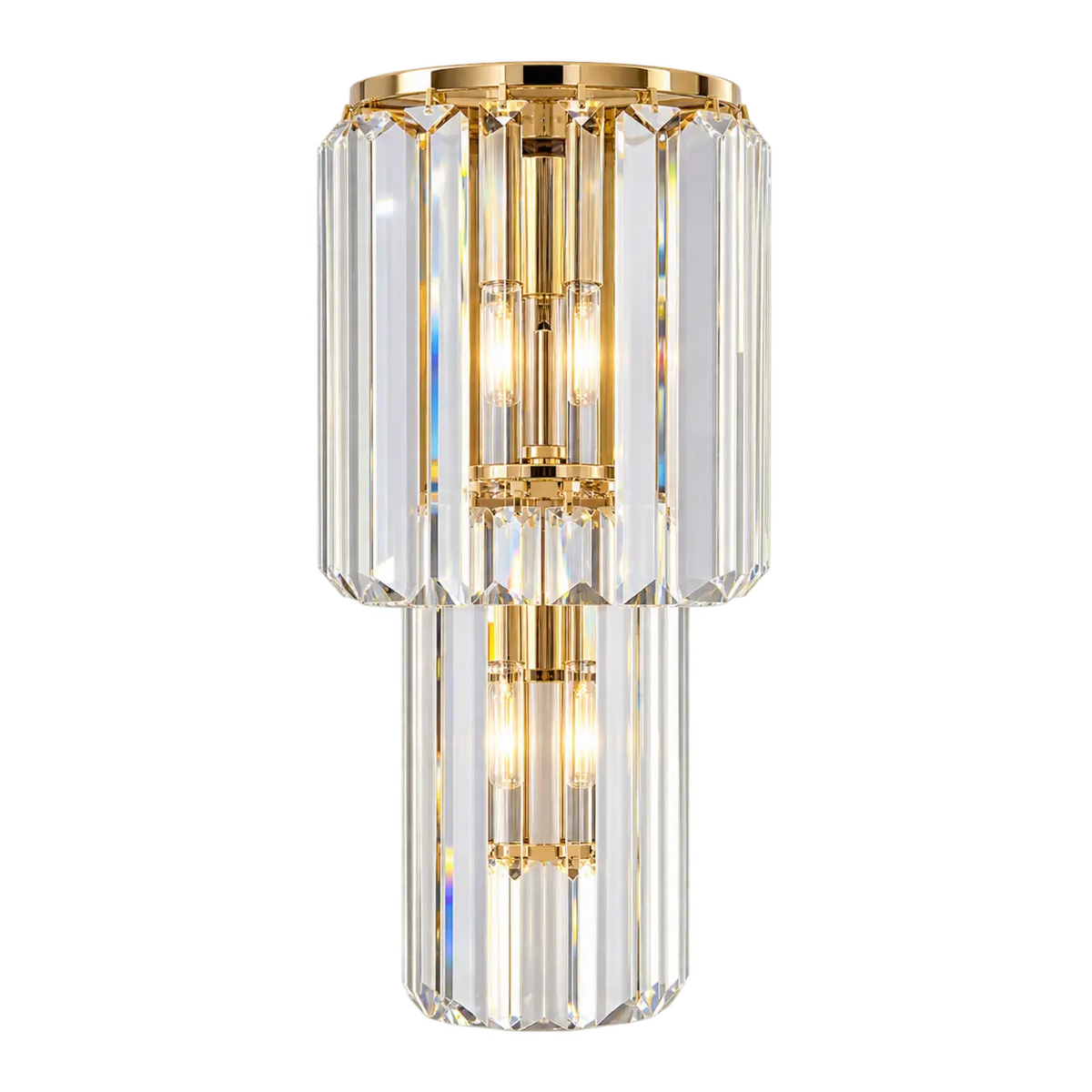 Grand Multi-Tier Design Crystal Gold Wall Sconce Image - 6