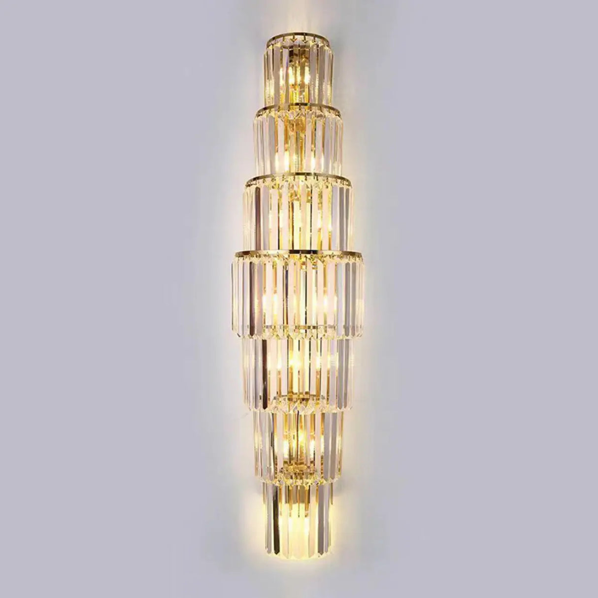 Grand Multi-Tier Design Crystal Gold Wall Sconce Image - 6