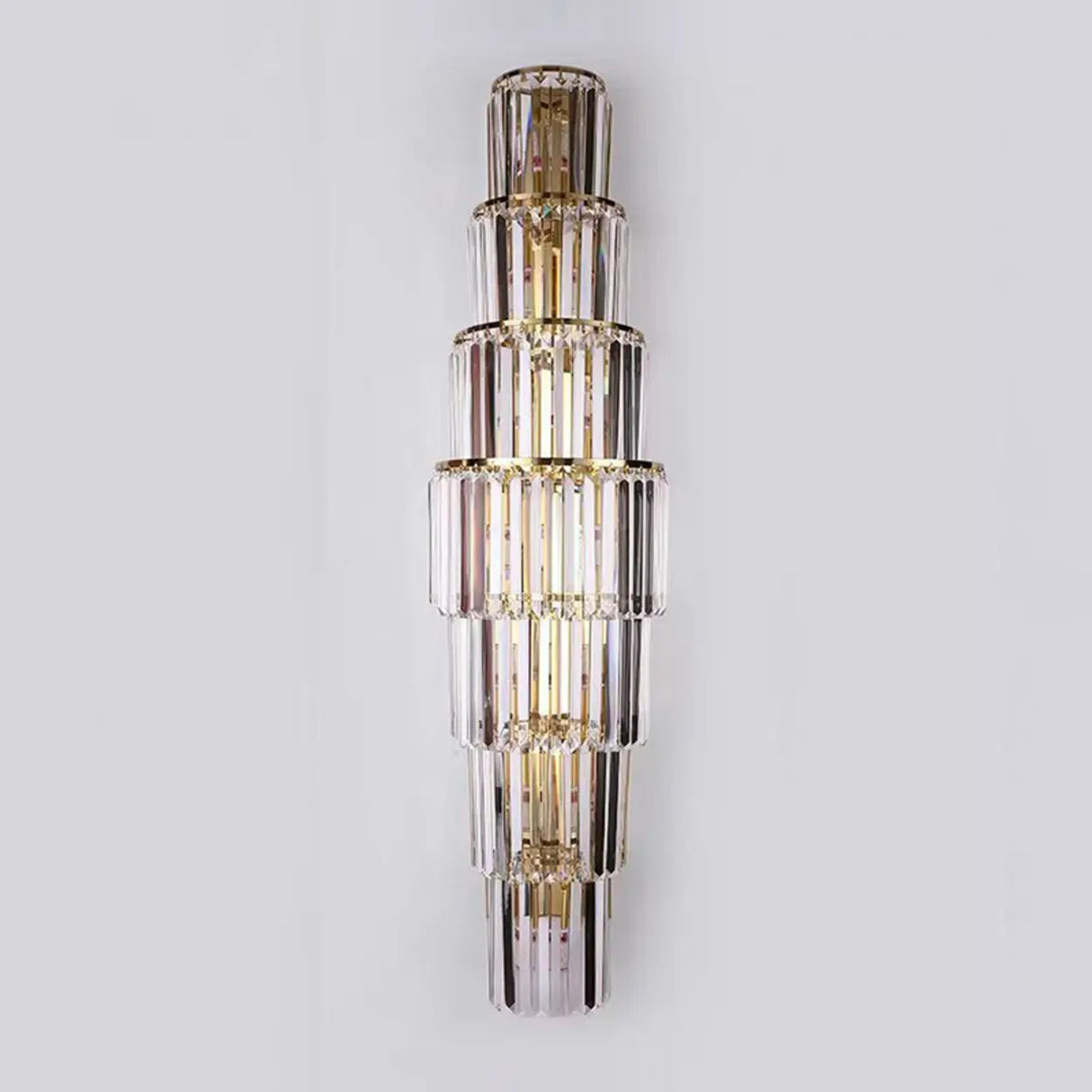 Grand Multi-Tier Design Crystal Gold Wall Sconce Image - 8