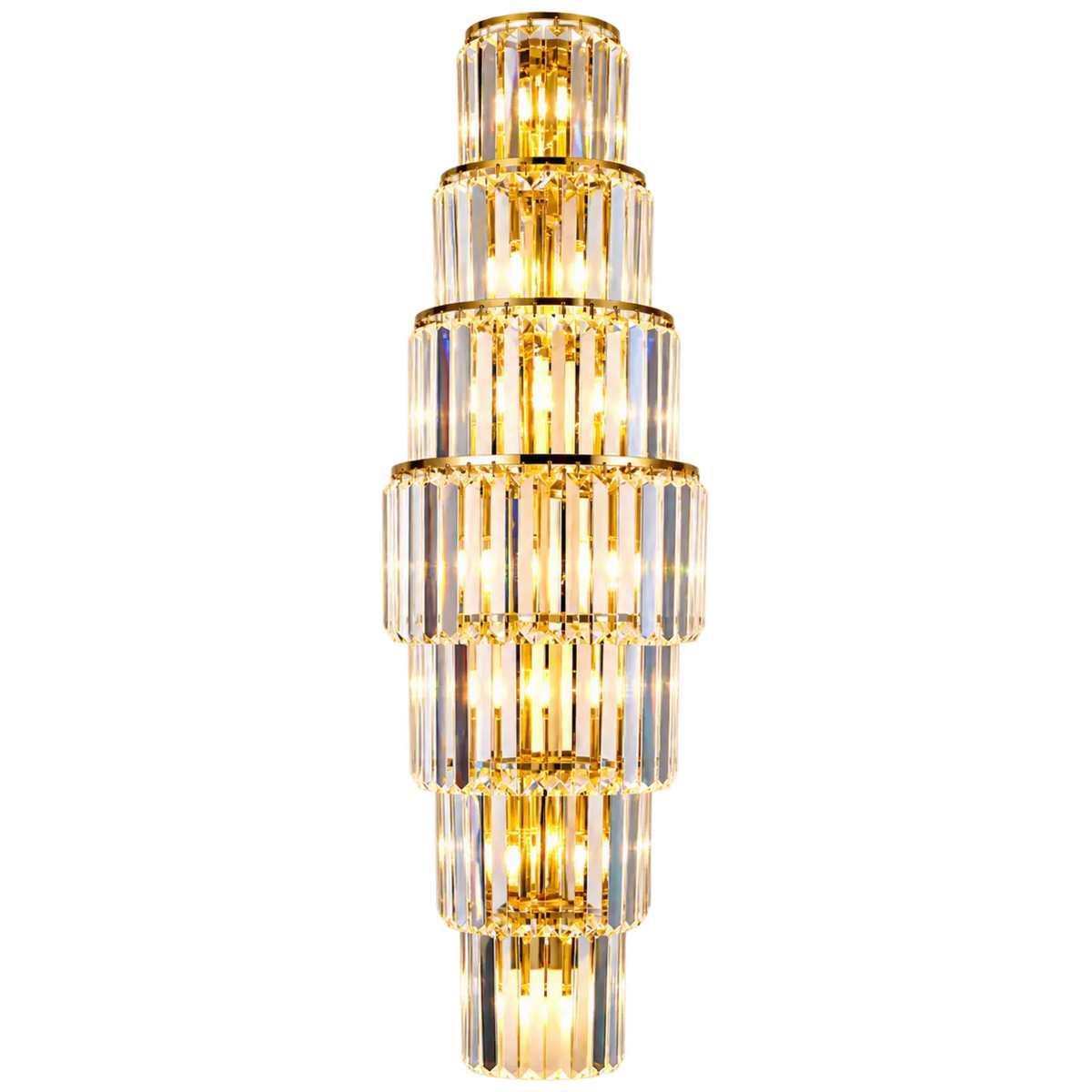 Grand Multi-Tier Design Crystal Gold Wall Sconce Image - 9