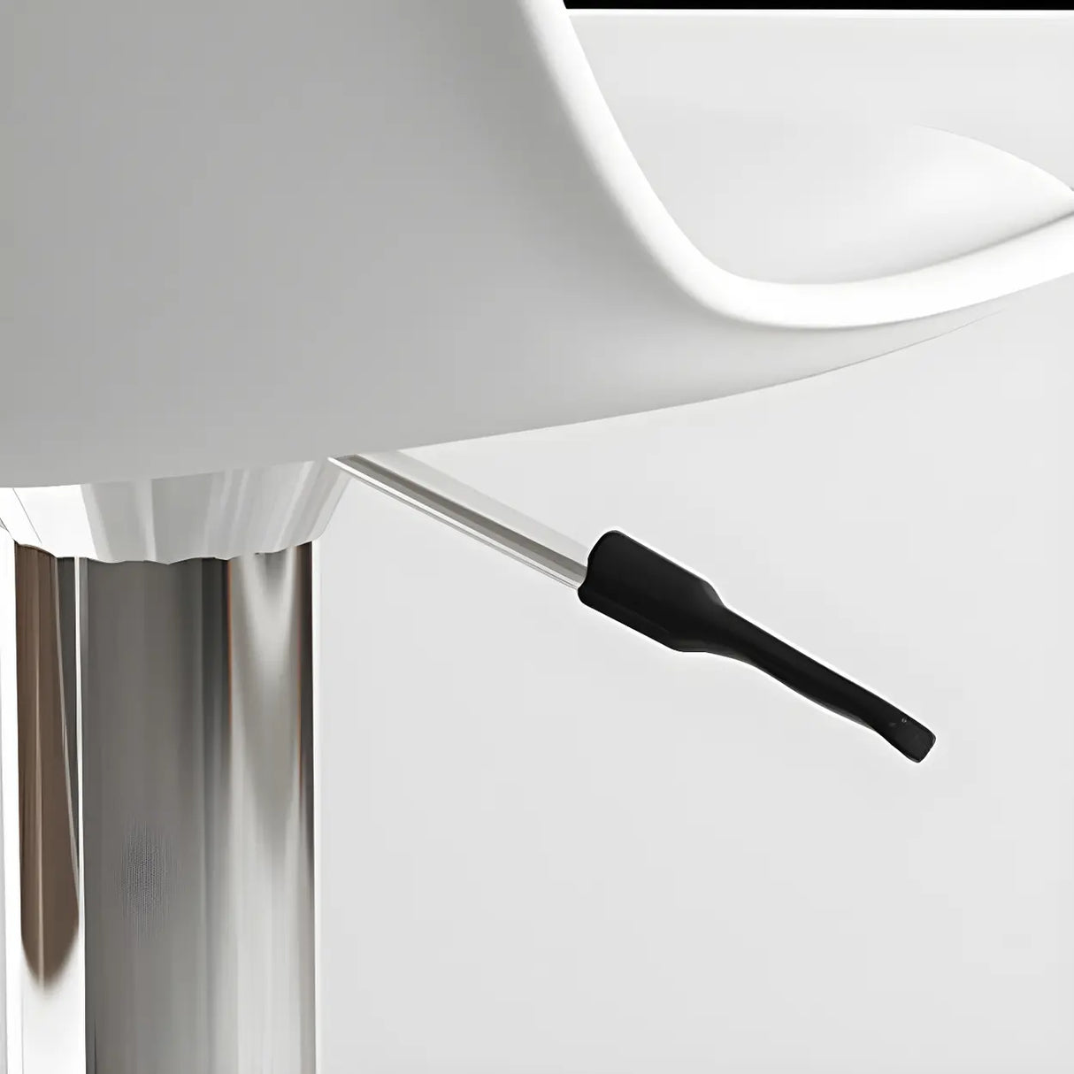 Gray Adjustable Swivel Leather Bar Stool with Footrest Image - 10