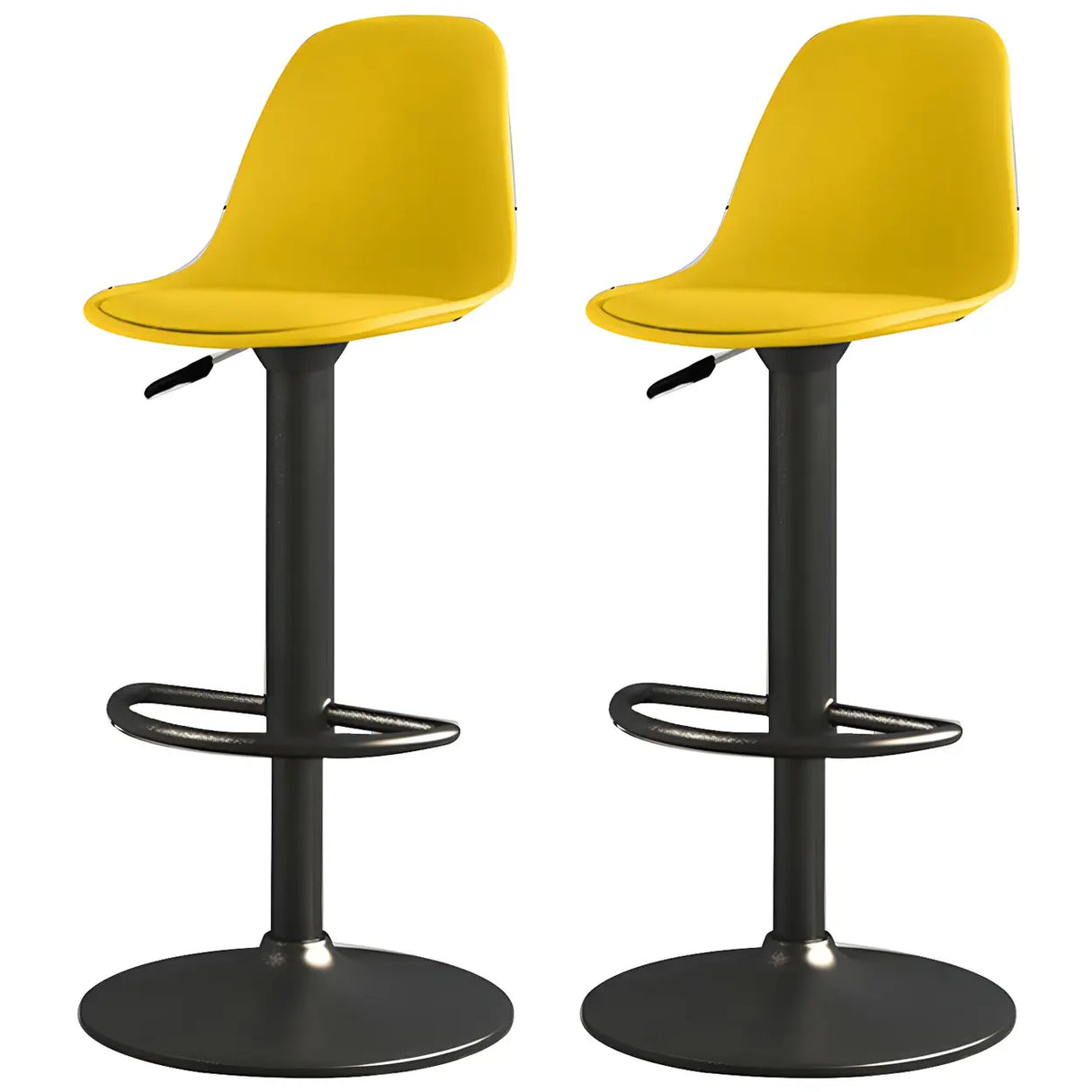 Gray Adjustable Swivel Leather Bar Stool with Footrest Image - 27