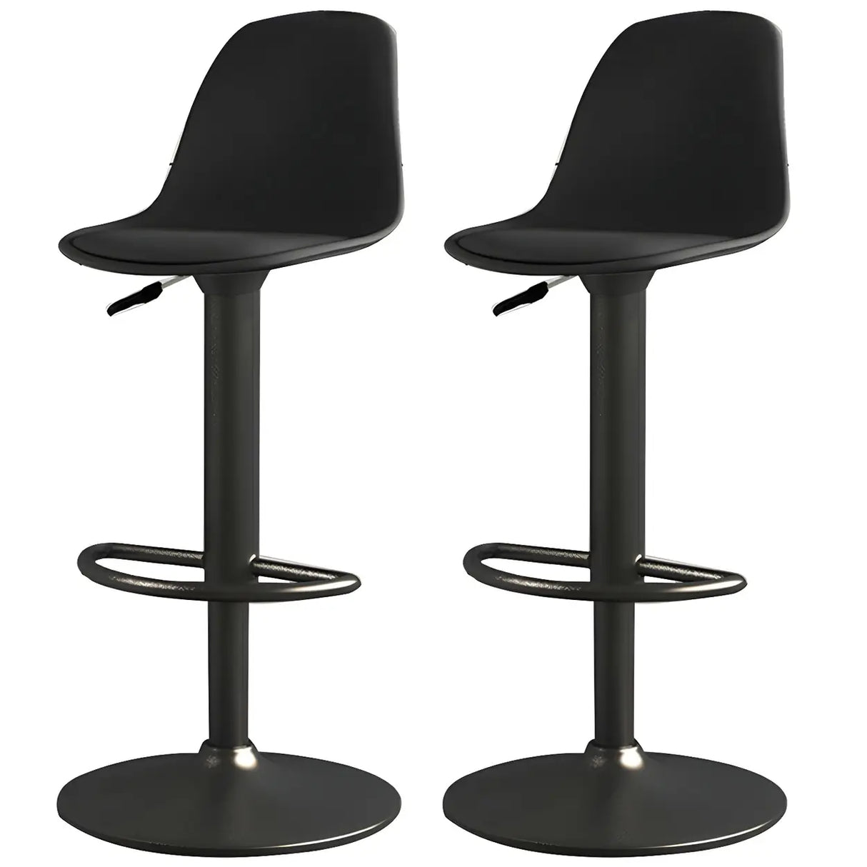 Gray Adjustable Swivel Leather Bar Stool with Footrest Image - 47