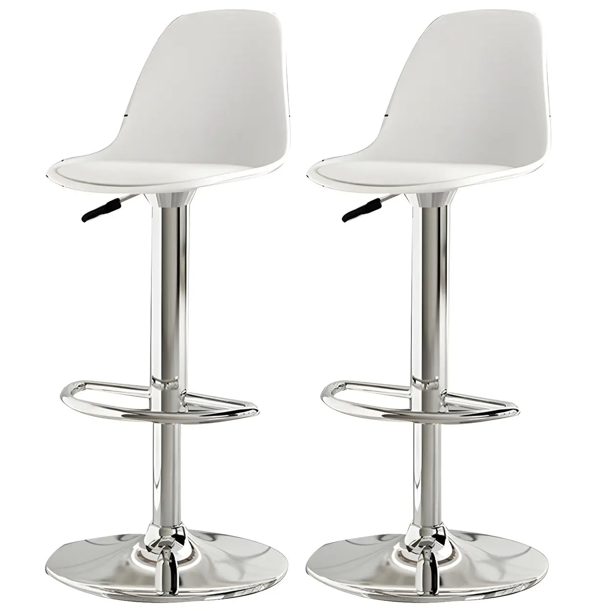 Gray Adjustable Swivel Leather Bar Stool with Footrest Image - 72