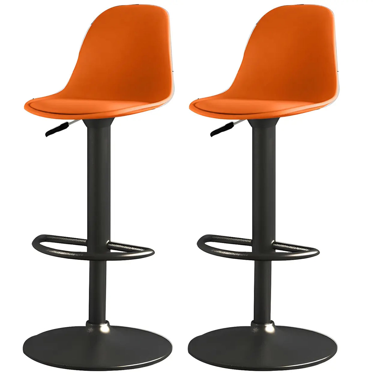 Gray Adjustable Swivel Leather Bar Stool with Footrest Image - 87