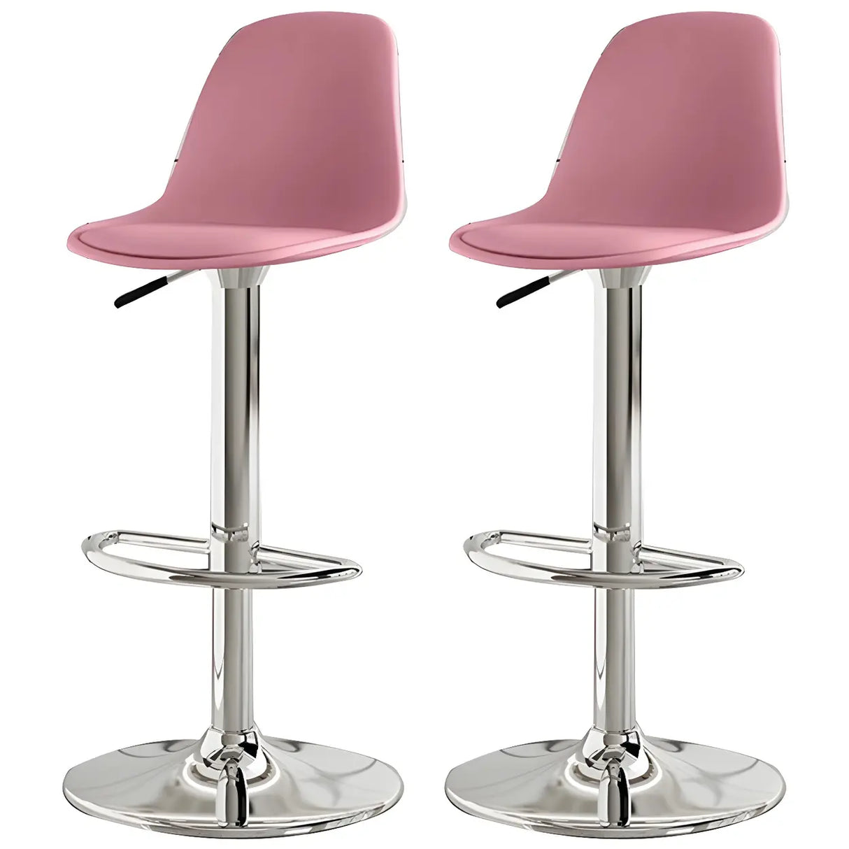 Gray Adjustable Swivel Leather Bar Stool with Footrest Image - 102