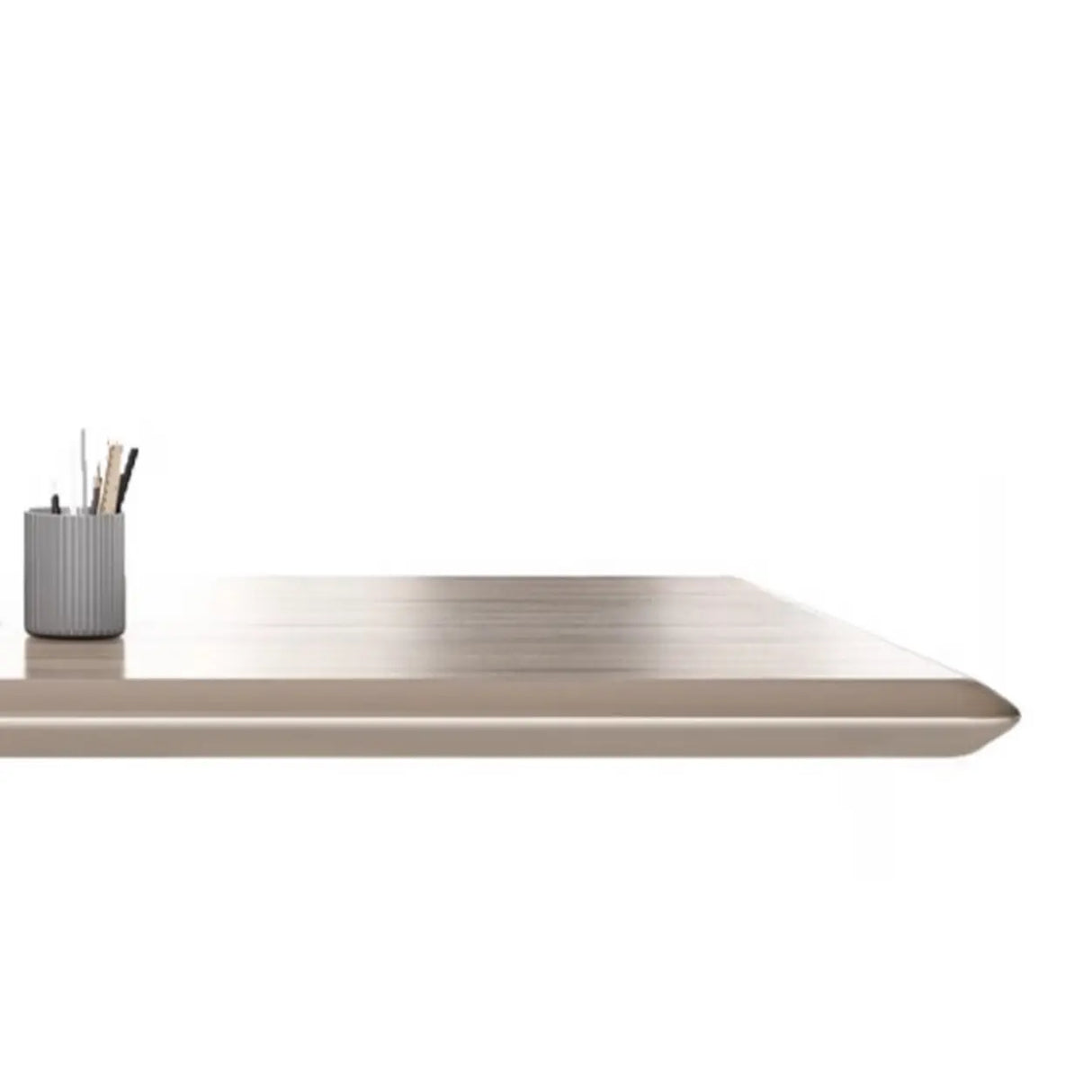 Gray Base Long L-Shaped Brown Wooden Executive Desk Image - 6