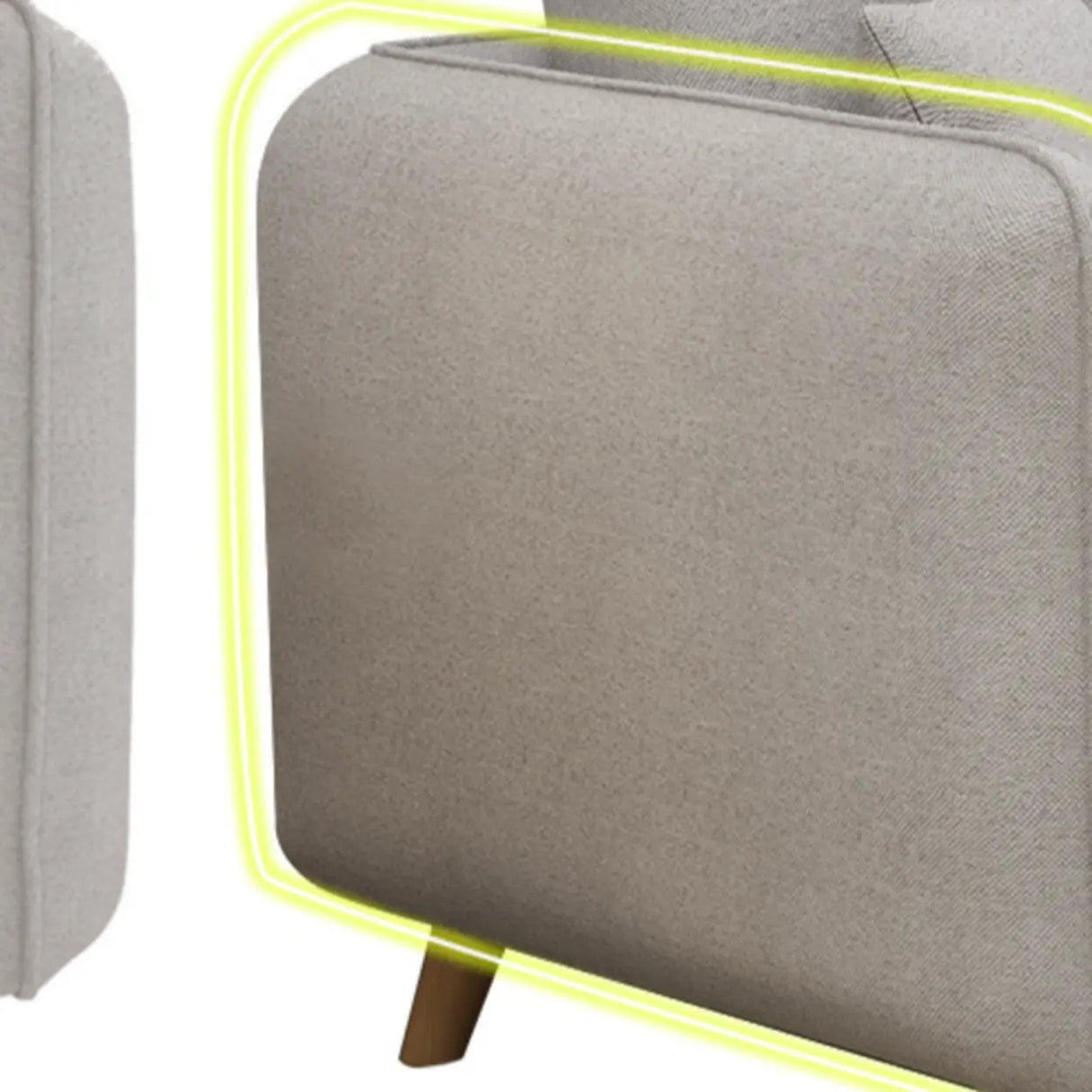 Gray Cotton Linen Square Arm Tufted Back Loveseat Image - 6