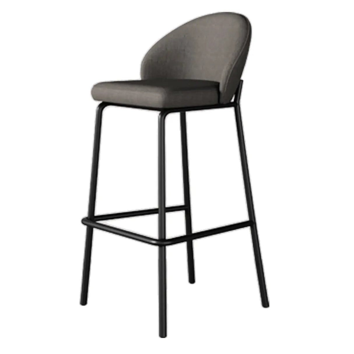 Gray Metal Four Legs Bucket Fabric Bistro Bar Stool Image - 12