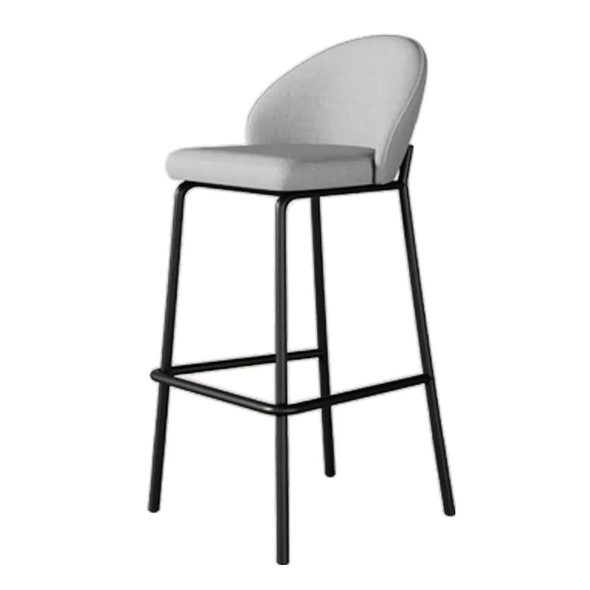 Gray Metal Four Legs Bucket Fabric Bistro Bar Stool Image - 14
