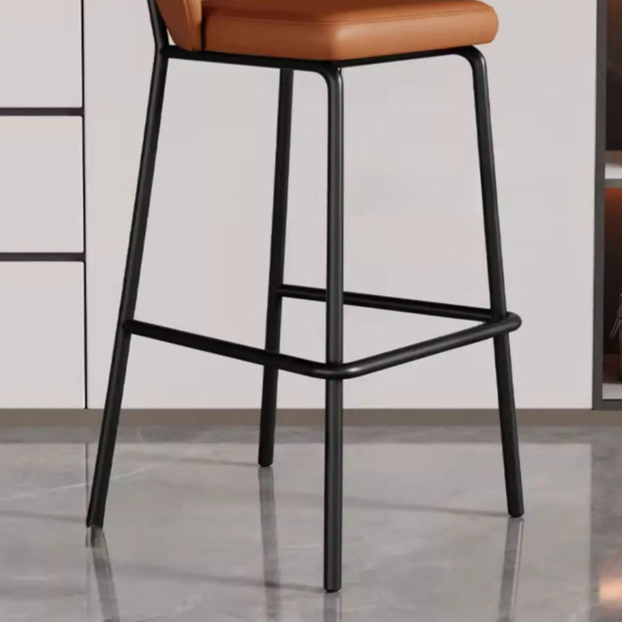 Gray Metal Four Legs Bucket Fabric Bistro Bar Stool Image - 17