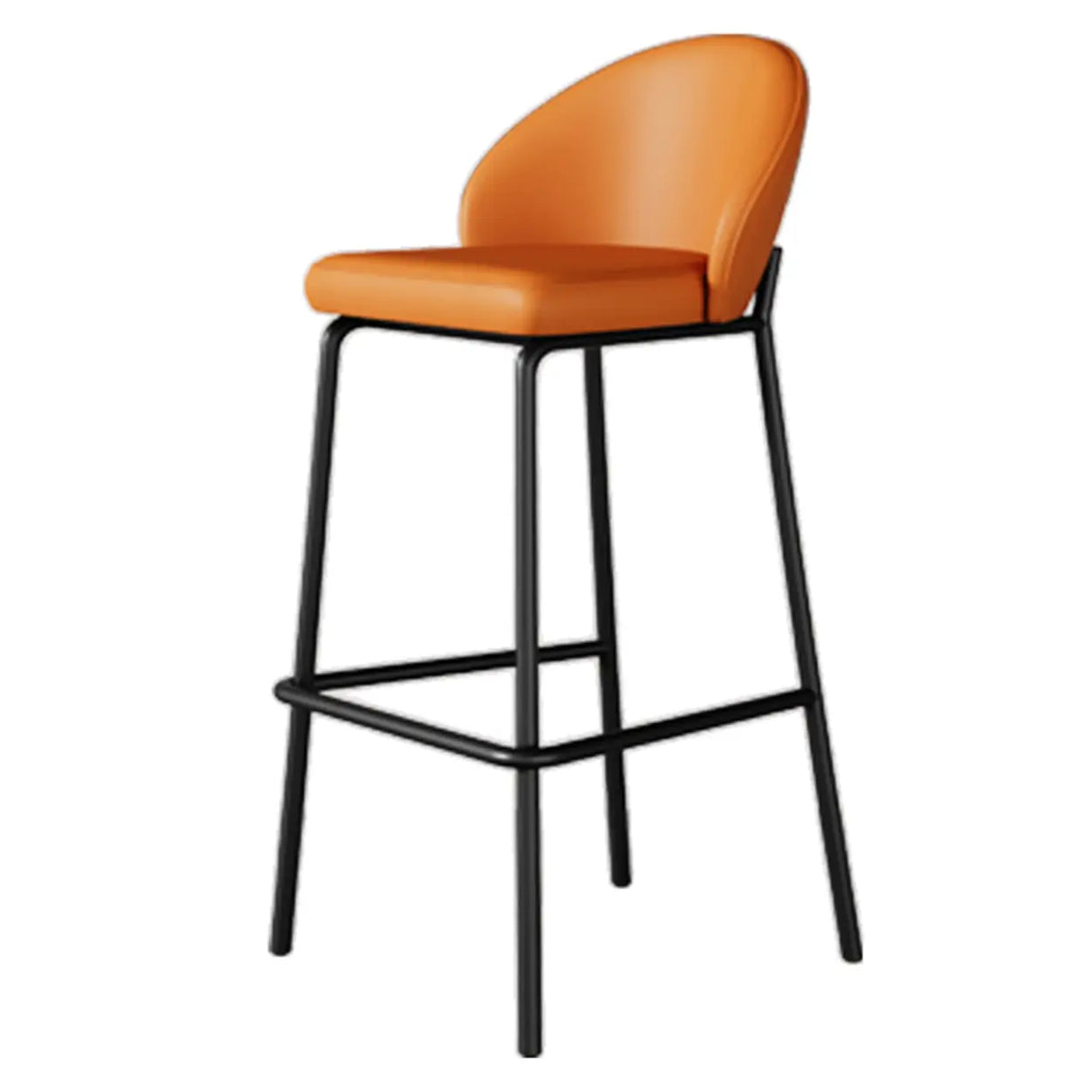 Gray Metal Four Legs Bucket Fabric Bistro Bar Stool Image - 4