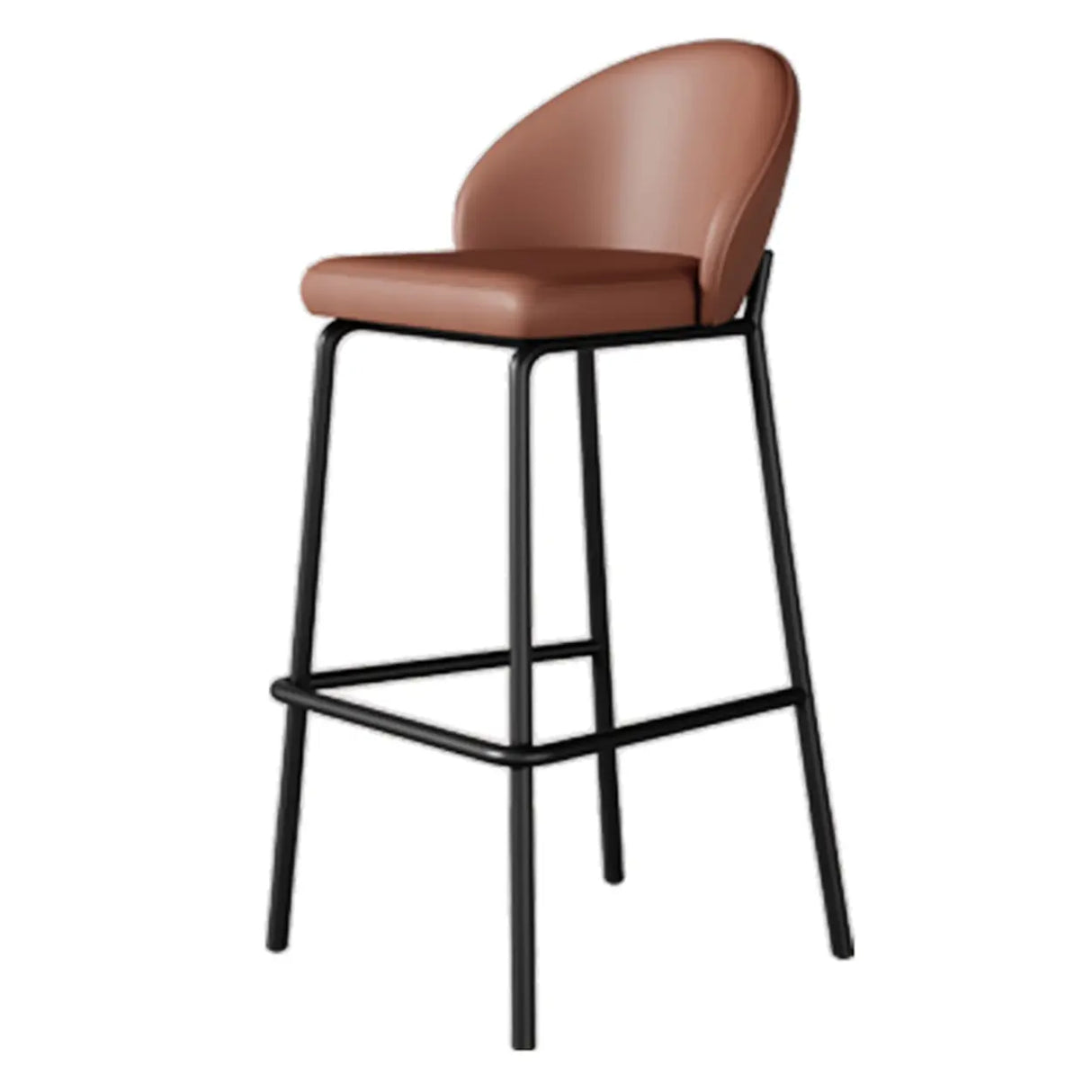 Gray Metal Four Legs Bucket Fabric Bistro Bar Stool Image - 5