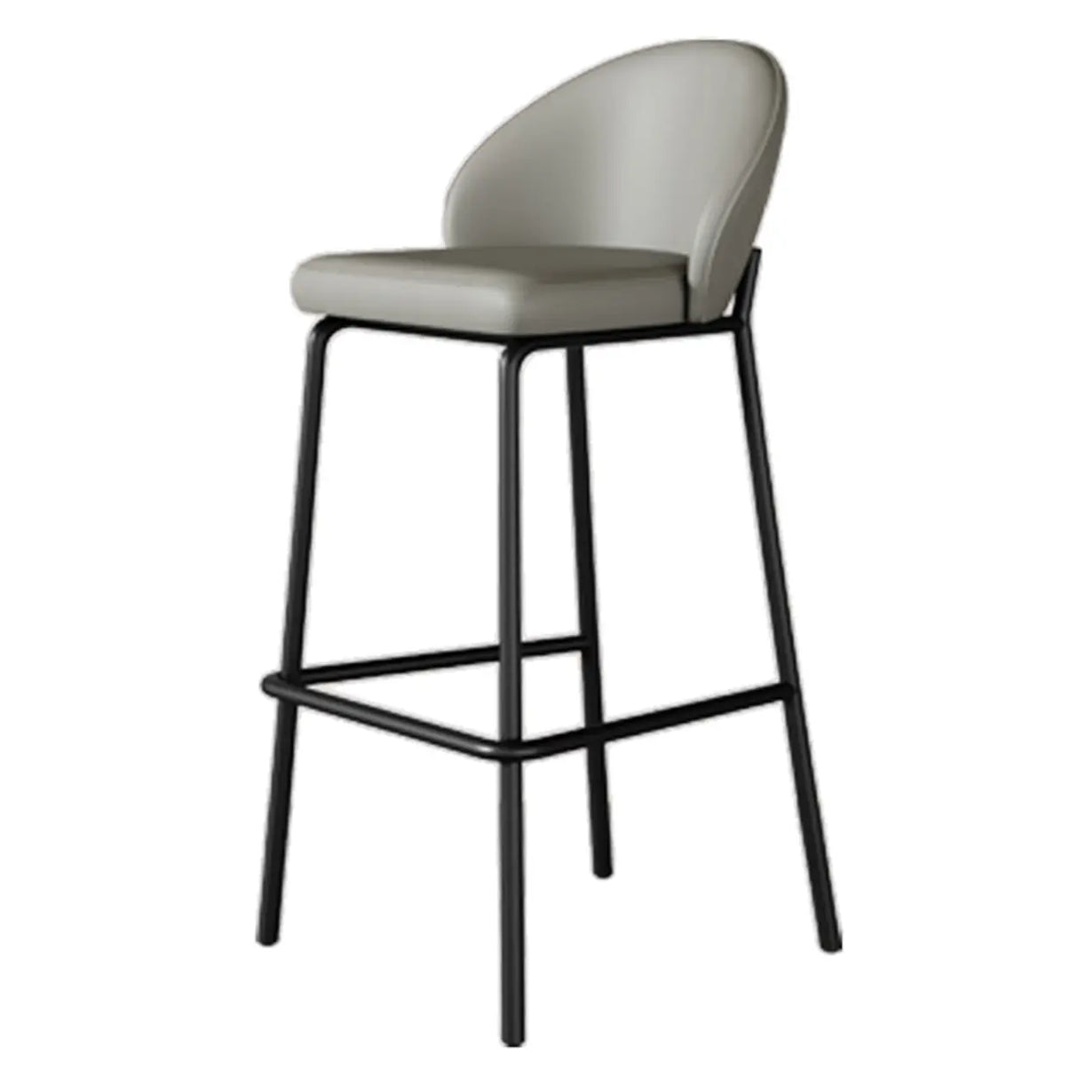 Gray Metal Four Legs Bucket Fabric Bistro Bar Stool Image - 7