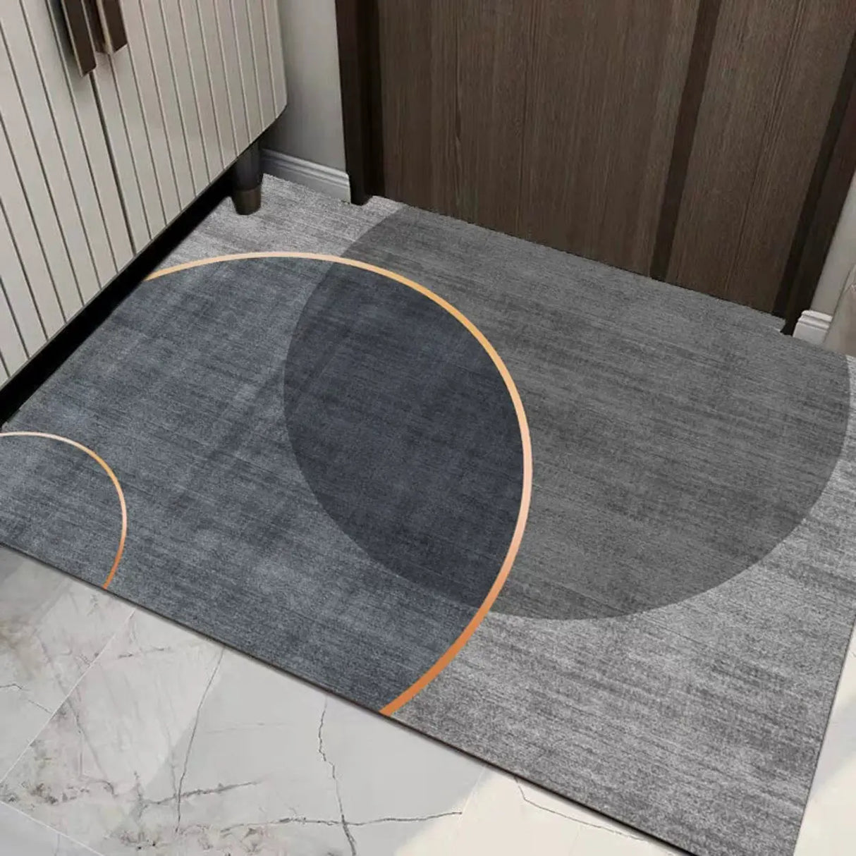 Gray Modern Rectangle Anti-Slip Medium Area Rug Image - 1