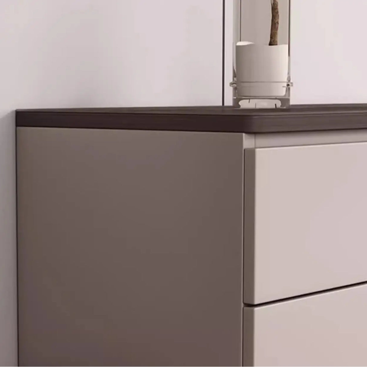 Gray Oak Wooden Rectangular TV Stand with Storage Image - 16