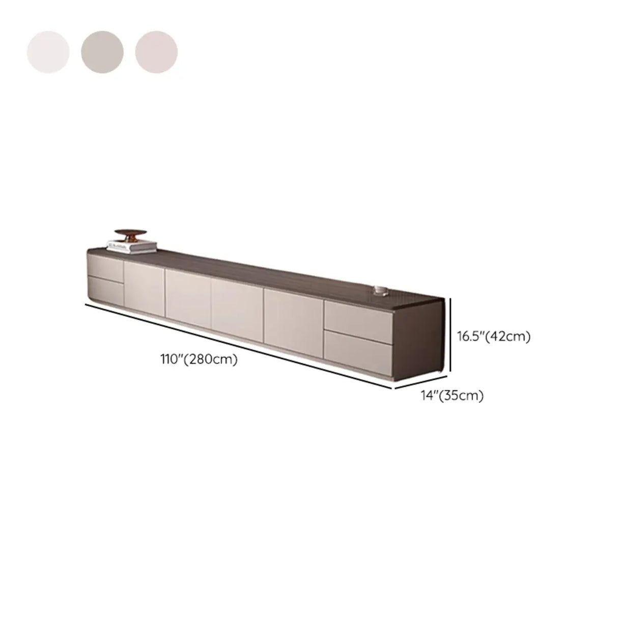 Gray Oak Wooden Rectangular TV Stand with Storage Image - 24