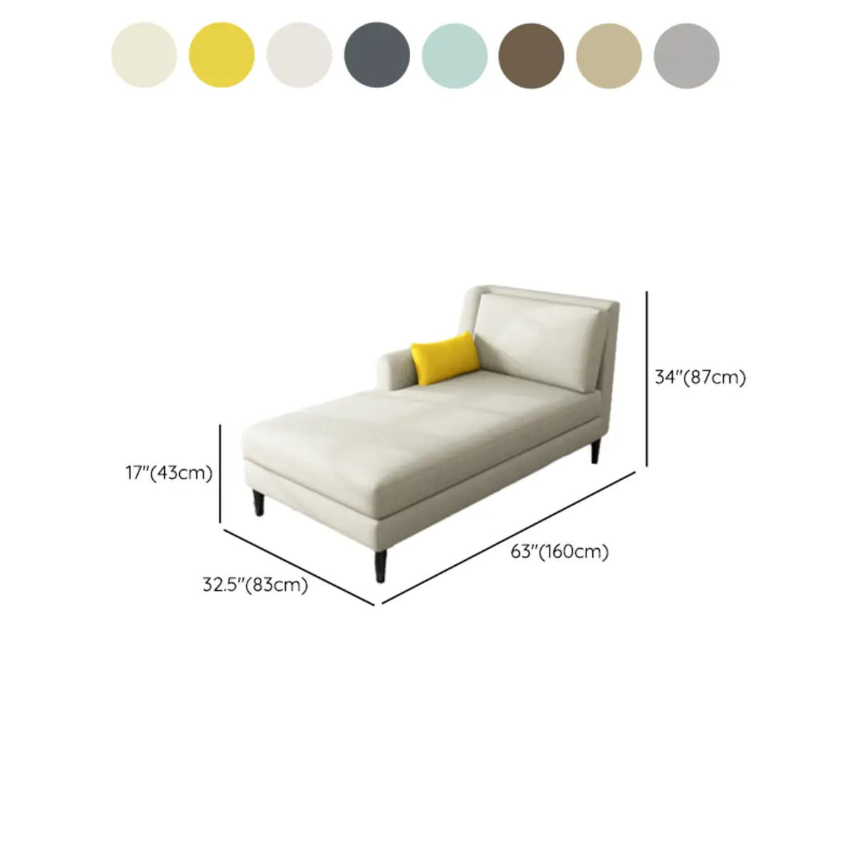 Gray Removable Cushions Rectangular Fabric Right-Arm Chaise