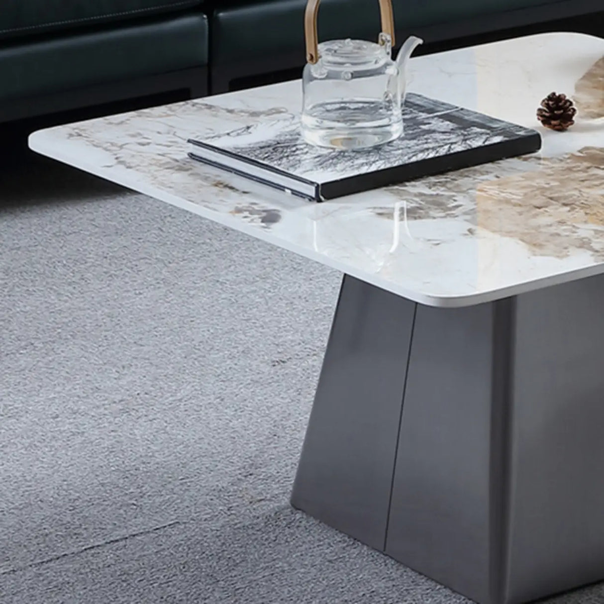 Gray Scratch Resistant Stone Square Bunching Tables Image - 10