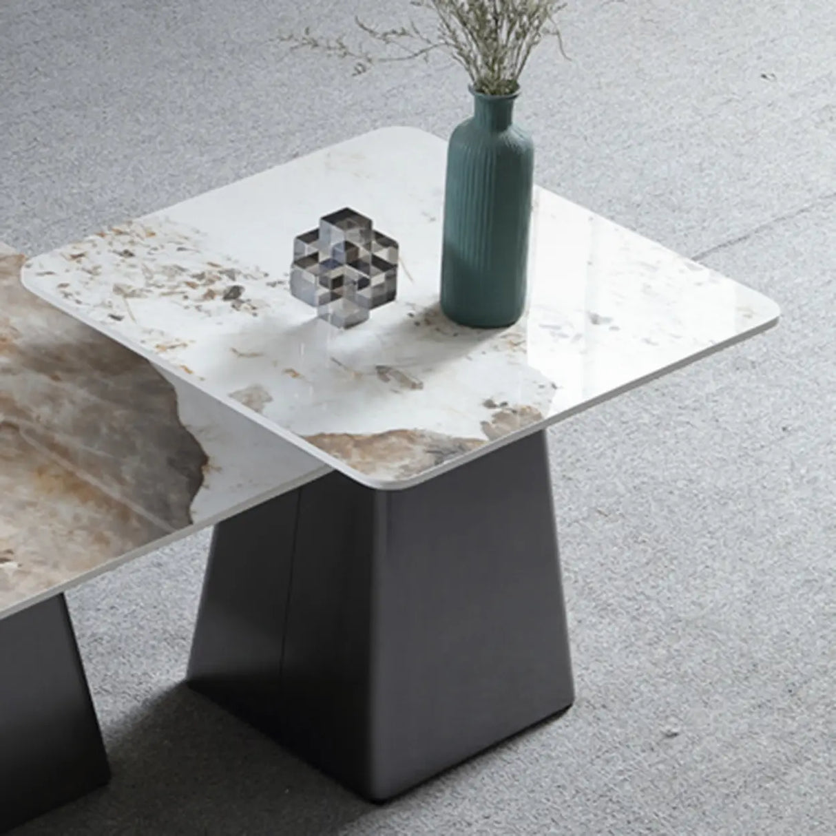 Gray Scratch Resistant Stone Square Bunching Tables Image - 11