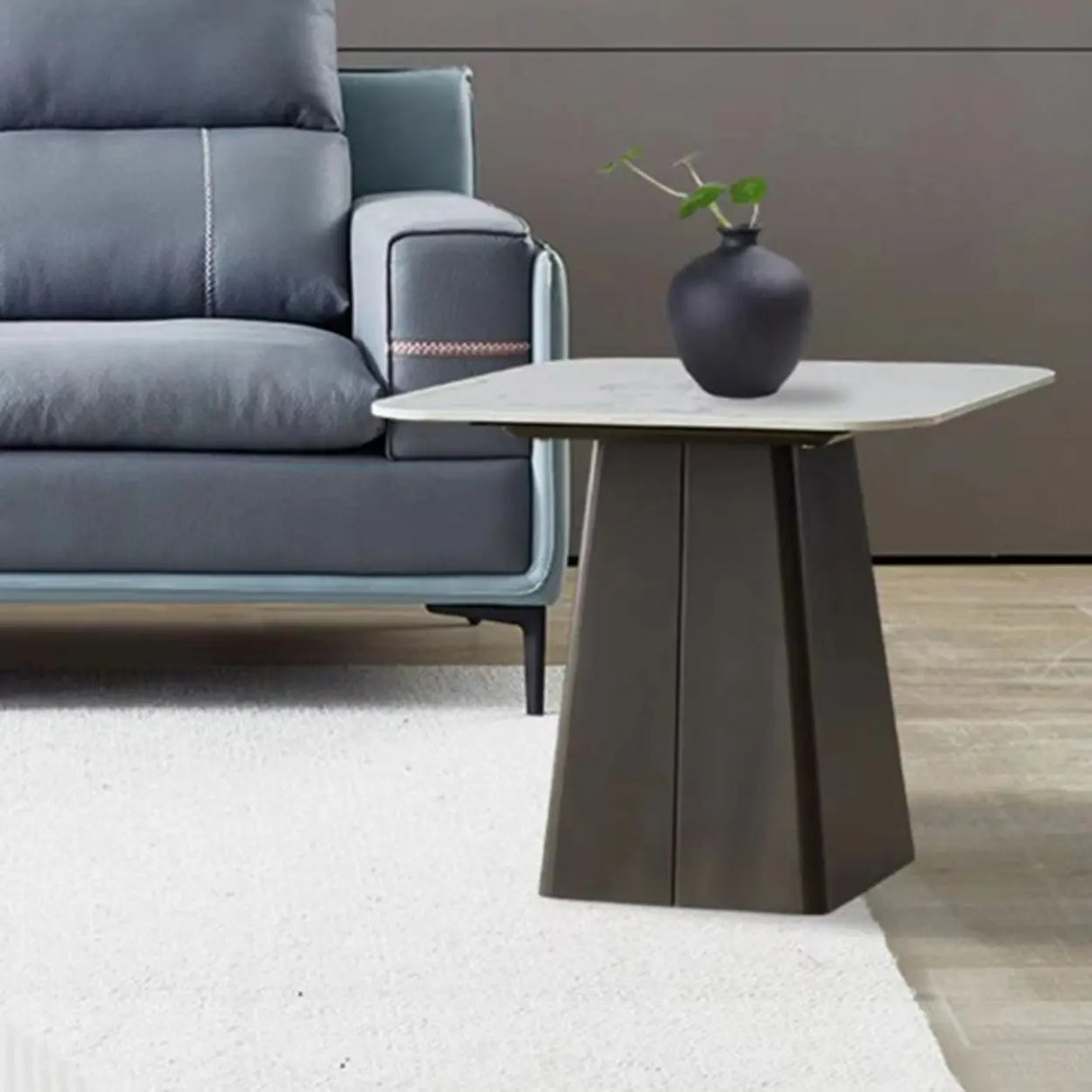 Gray Scratch Resistant Stone Square Bunching Tables Image - 12