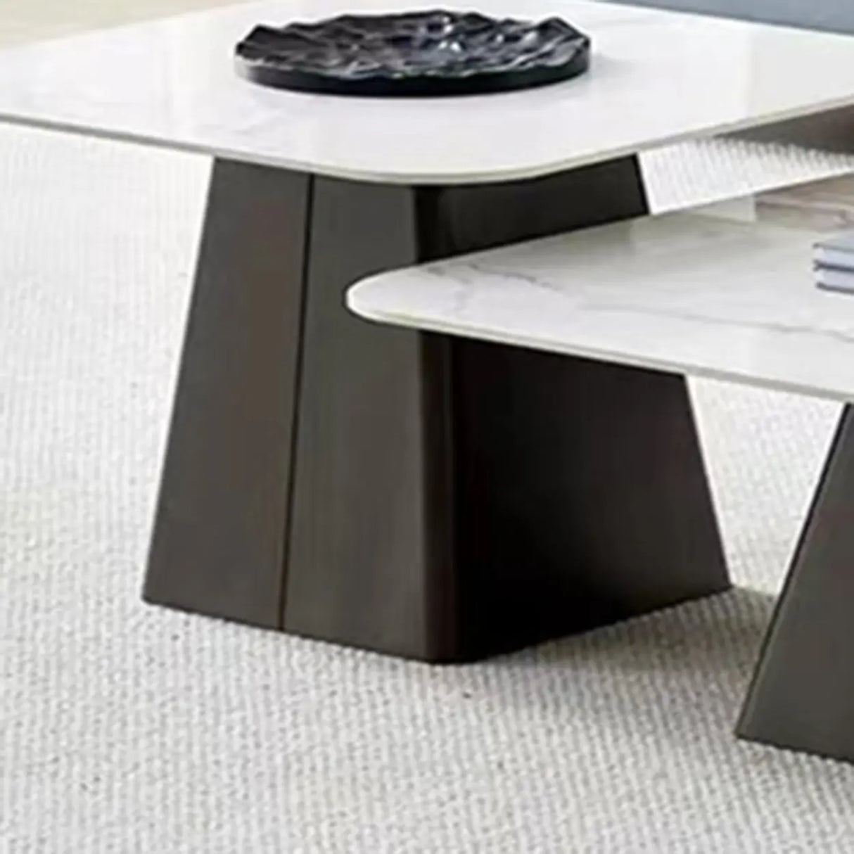 Gray Scratch Resistant Stone Square Bunching Tables Image - 8