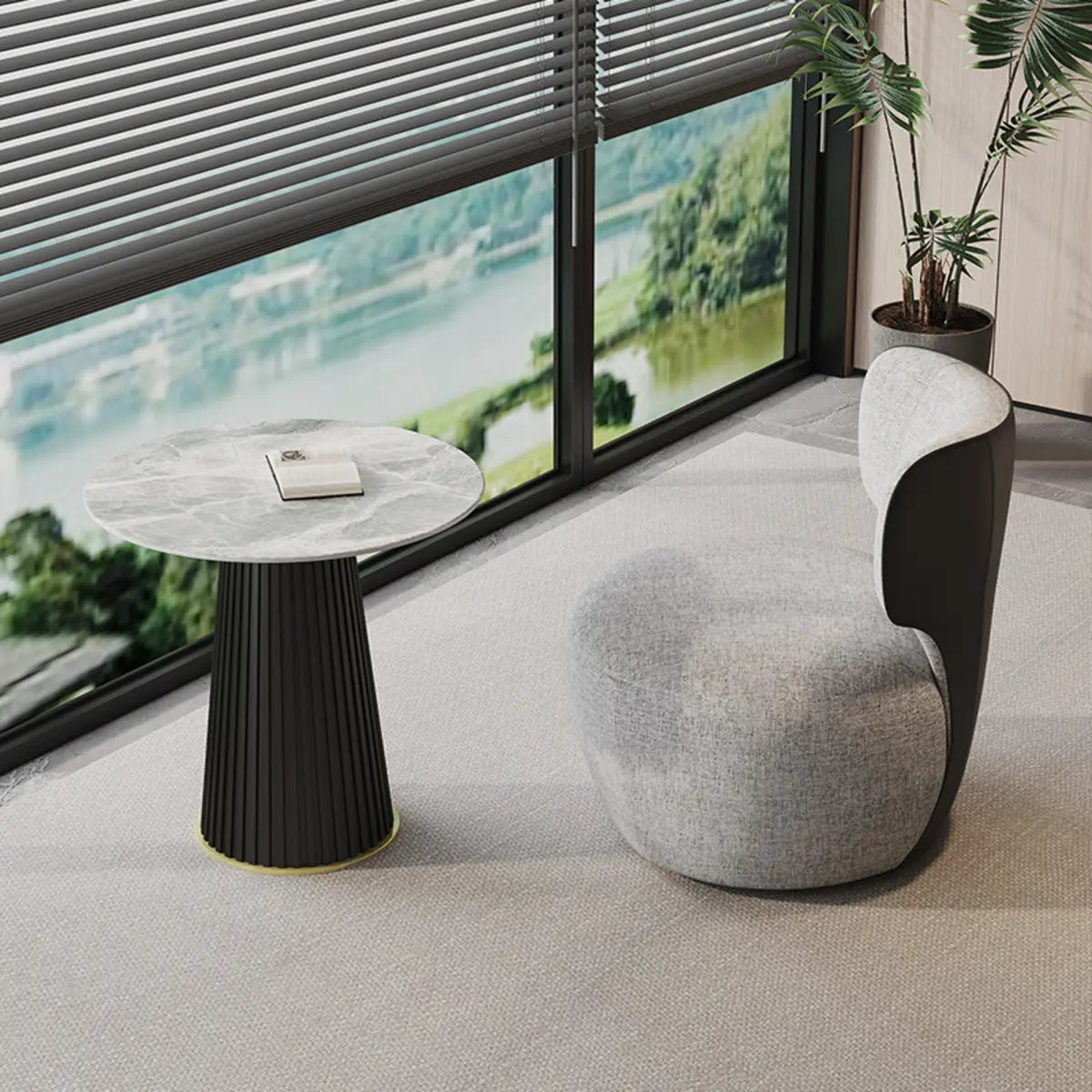 Gray Swivel Scratch Resistant Cotton Linen Side Chair Image - 3