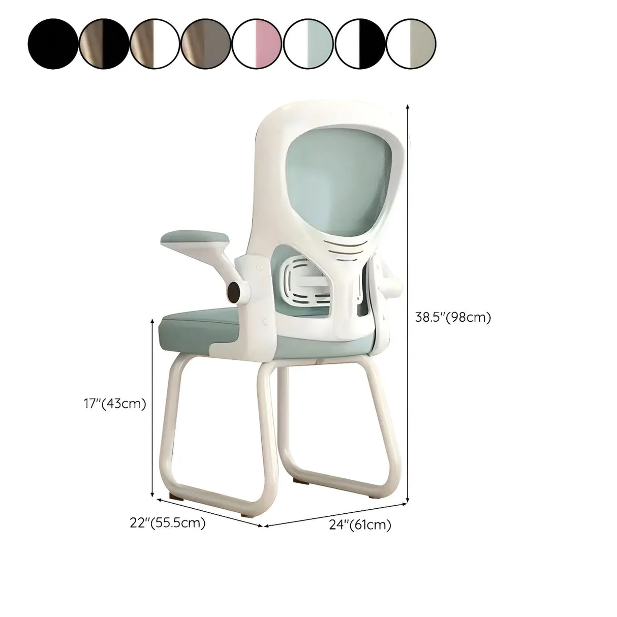 Green Adjustable Contemporary Ergonomic Mesh Office Chair