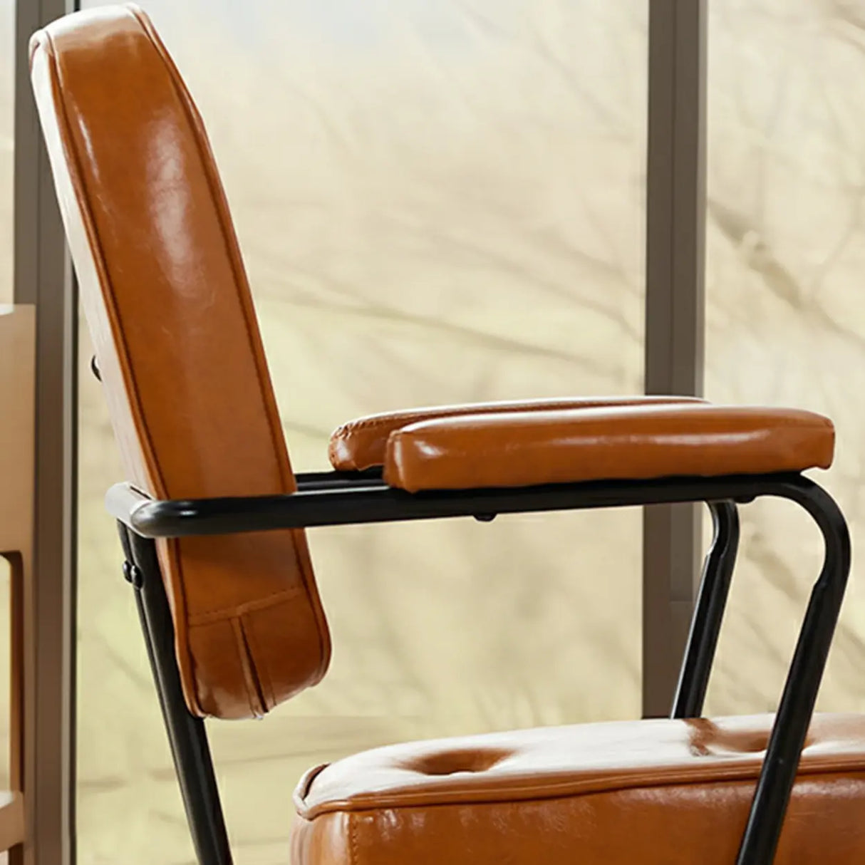 Green Armrests Modern Leather Swivel Conference Office Chair Image - 10