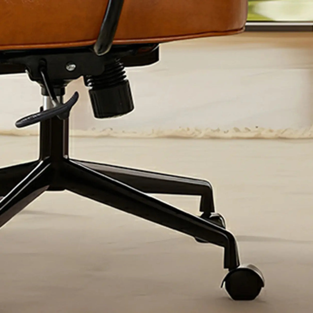 Green Armrests Modern Leather Swivel Conference Office Chair Image - 6