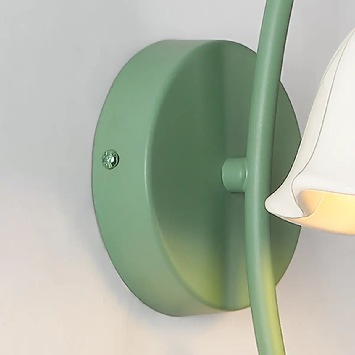 Green Curved Ceramics Floral Reading LED Wall Sconce Image - 10